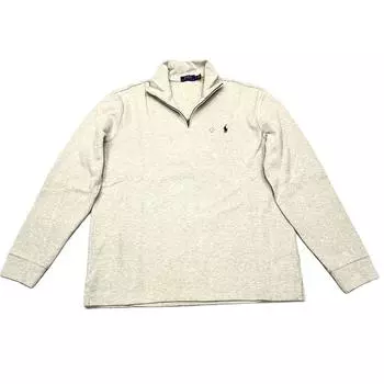 Polo Ralph Lauren FW23 вышитый логотип однотонный полумолния длинный рукав толстовка мужская толстовка овсянка 710635035-039 L