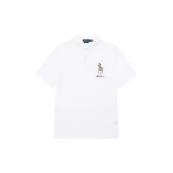 Polo Ralph Lauren FW23 вышитый логотип с коротким рукавом рубашка поло мужские топы белый 710926413-002 XL
