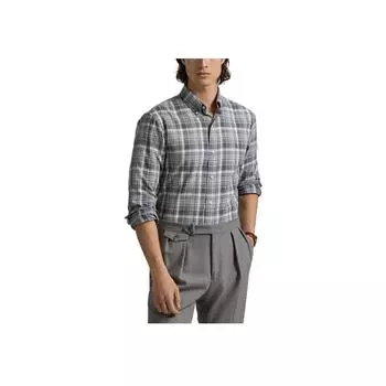 Polo Ralph Lauren FW24 клетчатая рубашка с вышитым логотипом и длинным рукавом Мужские рубашки Серый MNPOWOV16823754-020 S