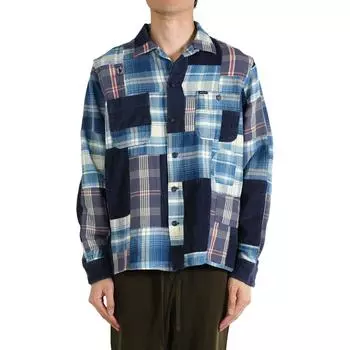 Polo Ralph Lauren FW24 Лоскутная рубашка на пуговицах с длинным рукавом Мужские рубашки Синий 710951173-001 L