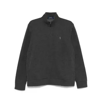 Polo Ralph Lauren FW24 Однотонный свитер с высоким воротником на молнии с длинным рукавом для мужчин серый 710909883-007 L