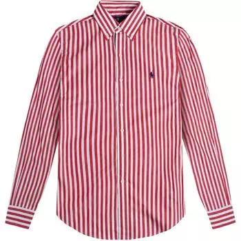 Polo Ralph Lauren FW24 Рубашка с длинным рукавом в полоску с вышивкой маленького логотипа пони Мужские рубашки 710787320-003 S