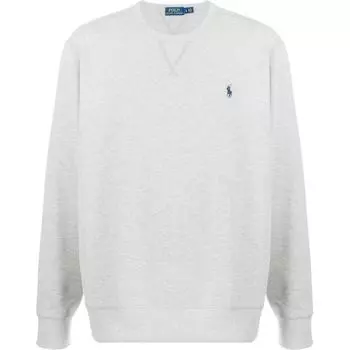 Polo Ralph Lauren FW24 Solid Logo Вышитый свитер с длинным рукавом Мужская толстовка Серый 710883334005 S
