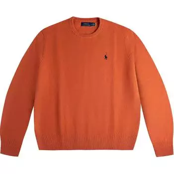 Polo Ralph Lauren FW24 свитер с круглым вырезом и длинными рукавами с вышитым логотипом в виде пони, мужской свитер, оранжевый MNPOSWE16820942-800 L