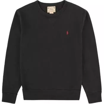 Polo Ralph Lauren FW24 Толстовка с круглым вырезом из флиса с вышивкой логотипа Pony, с длинными рукавами, мужская, черная 710792815-001 M