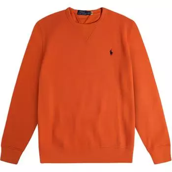 Polo Ralph Lauren FW24 Толстовка с вышивкой логотипа Pony, круглым вырезом и длинными рукавами, мужская, оранжевая, 710790783-003 M