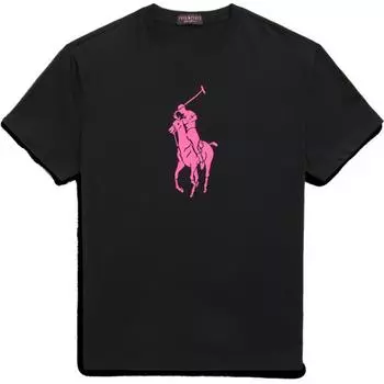 Polo Ralph Lauren FW24 трикотажная футболка с круглым вырезом и принтом, мужские топы, черные MNPOTSH1N822368-001 S