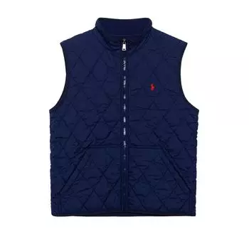 Polo Ralph Lauren FW24 Вышитый логотип на молнии с воротником без рукавов Жилеты детские жилеты Синий 323849910-005 L
