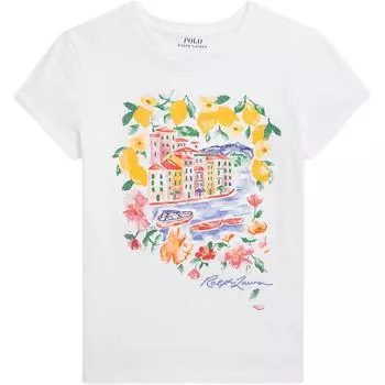 Polo Ralph Lauren Хлопковая футболка с принтом Детские топы 313965219-001 L