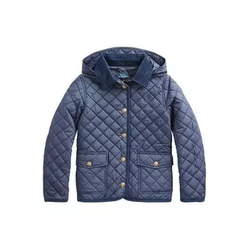 Polo Ralph Lauren хлопковая куртка детская осень-зима 23 однотонная стеганая однобортная темно-синяя детская куртка CWPOOTWG2820059-410 XL