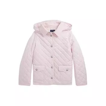 Polo Ralph Lauren Хлопковая куртка Ss24 Однотонная стеганая водонепроницаемая однобортная детская куртка светло-розового цвета CWPOOTWG2820069-650 M