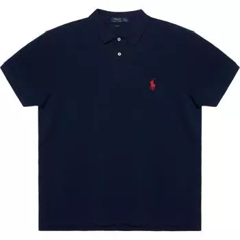 Polo Ralph Lauren Хлопковая повседневная рубашка поло с коротким рукавом Мужская верхняя часть Синяя 710795080007-NEWPORT S