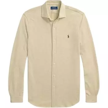 Polo Ralph Lauren Хлопковая рубашка с широким воротником и длинным рукавом в елочку Мужские рубашки бежевого цвета MNPOWOV16823984-250 S