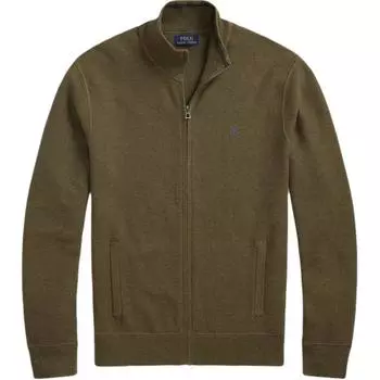 Polo Ralph Lauren хлопковый сетчатый вязаный свитер с застежкой-молнией на всю длину мужской свитер оливково-зеленый MNPOSWE16822133-300 M