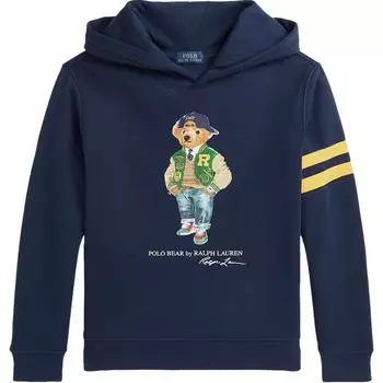 Polo Ralph Lauren Hoodie Kids Letter Animal Print Hooded Pullover Long Sleeve Kids Hoodies Navy-Blue 323960441-001 XL