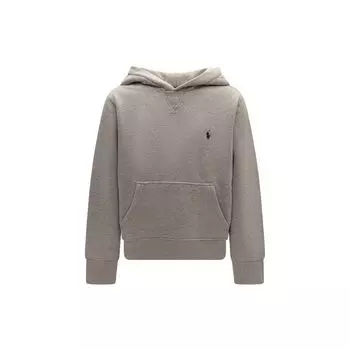 Polo Ralph Lauren Hoodie Kids Logo Embroidery Solid Color Hooded Pullover Kids Hoodies Gray 323749954-017 M