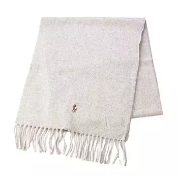 Polo Ralph Lauren кашне однотонный PC1047 PC0496 POLO RALPH LAUREN светло-бежевый Ralph Virgin шерсть пони вышивка 100% [Товар]