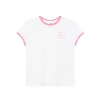 Polo Ralph Lauren Kids Футболка детская с цветной отделкой, круглым вырезом и коротким рукавом, Белая 313965017-002 XL