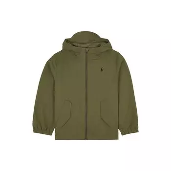 Polo Ralph Lauren Kids FW22 Пони Вышитая Деталь Куртка С Капюшоном Детские Куртки Зеленые 323875510-004 M