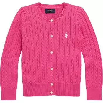 Polo Ralph Lauren Kids FW23 однотонный вязаный свитер с длинными рукавами, детский свитер фиолетово-красного цвета 313543047-050 L