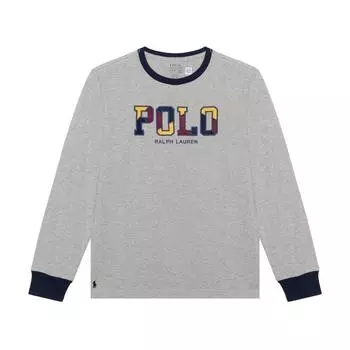Polo Ralph Lauren Kids Letter Logo свитер с длинным рукавом и круглым вырезом детские топы серые CWPOTSHY8020924-020 XL