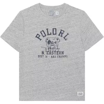 Polo Ralph Lauren Kids Letter свитер с круглым вырезом и коротким рукавом футболка детские топы серые CWPOTSHY8020919-020 XL