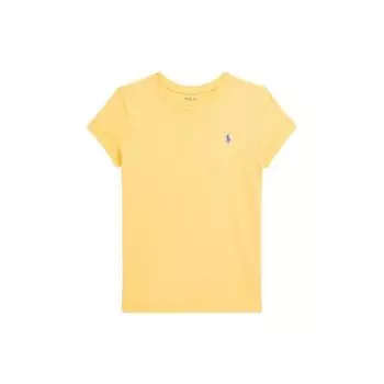 Polo Ralph Lauren Kids однотонная повседневная футболка с круглым вырезом и коротким рукавом, детские топы желтого цвета CWPOTSHG8020270-700 L