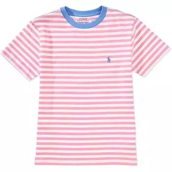 Polo Ralph Lauren Kids Полосатая футболка с коротким рукавом Детские топы Розовый 323952450-005 L