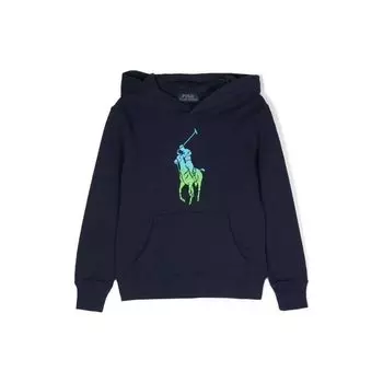 Polo Ralph Lauren Kids SS23 градиентный цвет капюшон длинный рукав толстовка детская толстовка синяя 323891739-001 XL