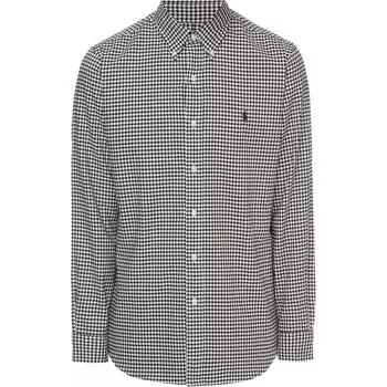 Polo Ralph Lauren Классическая клетчатая рубашка с вышитым логотипом Pony с длинным рукавом Мужские рубашки Черный Белый MNPOWOV16820043-999 L