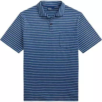 Polo Ralph Lauren Классическая посадка Поло-рубашка пике в полоску Мужские топы Индиго 710964999-001 M