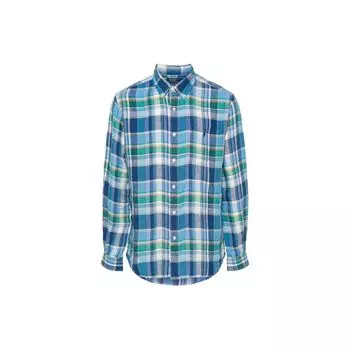 Polo Ralph Lauren клетчатая однобортная рубашка поло с длинным рукавом мужские рубашки синего цвета 710938002-001 M