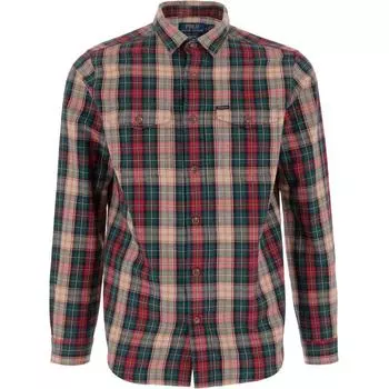 Polo Ralph Lauren клетчатая однобортная рубашка с заостренным воротником, повседневная рубашка с длинным рукавом, мужские рубашки, многоцветные 710950892001 S