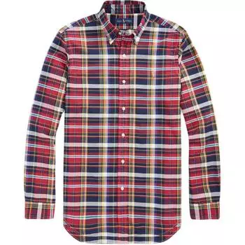 Polo Ralph Lauren Клетчатая рубашка Оксфорд с длинным рукавом и вышивкой логотипа Pony для мужчин, многоцветная MNPOWOV16821748-999 XS