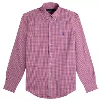 Polo Ralph Lauren клетчатая рубашка с вышитым пони, однобортная, с длинным рукавом, мужские рубашки, розовые MNPOWOV16810213-D54 S
