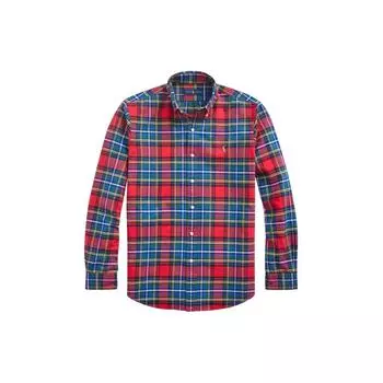 Polo Ralph Lauren клетчатый логотип вышитый свободный оксфорд рубашка с длинным рукавом мужские рубашки многоцветный MNPOWOV16820986-999 S