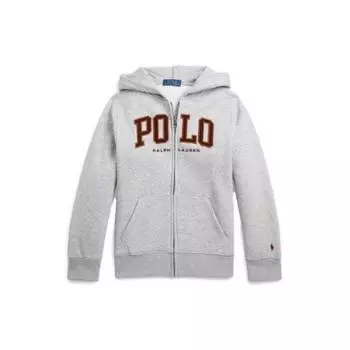 Polo Ralph Lauren куртка однотонная молния с капюшоном и длинным рукавом детские куртки серые CWPOKNIY8020931 L