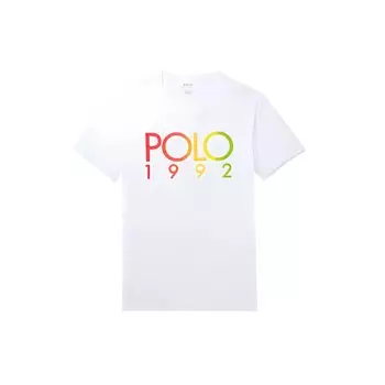 Polo Ralph Lauren Letter Logo Printed Crew Neck Casual Short Sleeve T Shirt Men Tops White 710803496-002 M