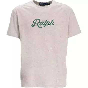 Polo Ralph Lauren Letter Print Crew Neck Straight Fit Short Sleeve T Shirt Men Tops Gray 710936401-004 M