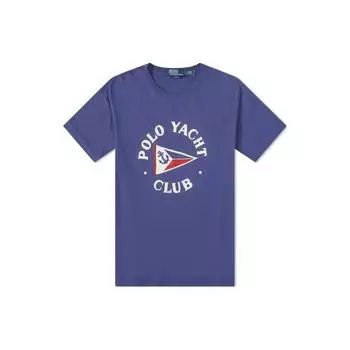 Polo Ralph Lauren Letter Print Crew Neck Short Sleeve T Shirt Men Tops Purple 710909604-002 M