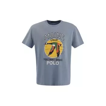 Polo Ralph Lauren Letter Print Crew Neck Футболка прямого кроя с коротким рукавом для мужчин, серая 710900904-001 L