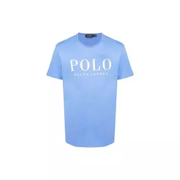 Polo Ralph Lauren Letter Print Свободная футболка с коротким рукавом для мужчин, светло-голубая 710860829-002 L