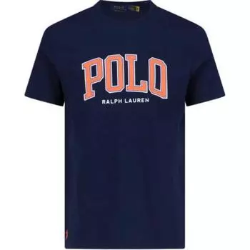 Polo Ralph Lauren Lettered Pullover Crew Neck Short Sleeve T Shirt Men Tops Blue 710961130-001 L