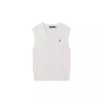 Polo Ralph Lauren Logo Cable Knit V-Neck Casual свитер жилеты мужские свитера жилеты серый 710766173-004 L