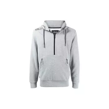 Polo Ralph Lauren Logo Half-Zip Hooded Sweatshirt Men Sweatshirts Gray 784850714-003 S