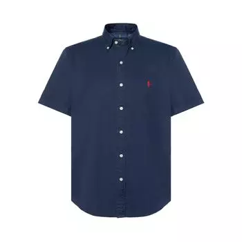 Polo Ralph Lauren Logo Однобортная рубашка с коротким рукавом и заостренным воротником Мужские рубашки Темно-синие 710914495-006 S