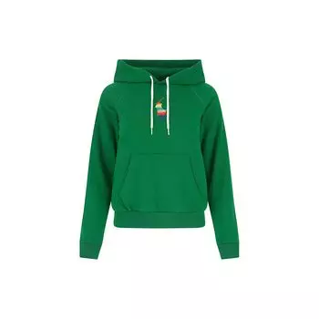 Polo Ralph Lauren Logo Pattern Hoodie Женские толстовки с капюшоном Зеленый 211856645003 XS