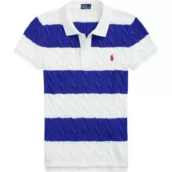 Polo Ralph Lauren Лого Поло в полоску с цветными блоками и коротким рукавом Женские топы Синий 211943043-009 XS