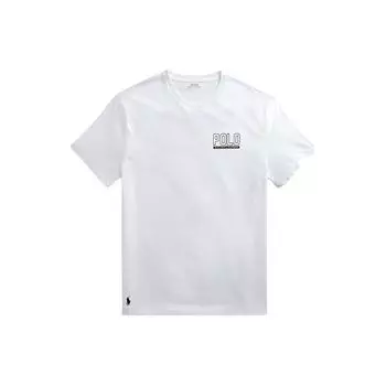 Polo Ralph Lauren Logo Print Casual Crew Neck Short Sleeve T Shirt Men Tops White 710901164-001 S