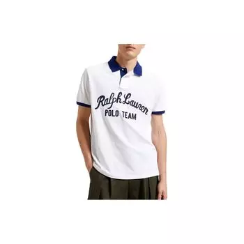 Polo Ralph Lauren Logo Print Casual Short Sleeve Polo Shirt Men Polo Shirts White 710866781-001 M